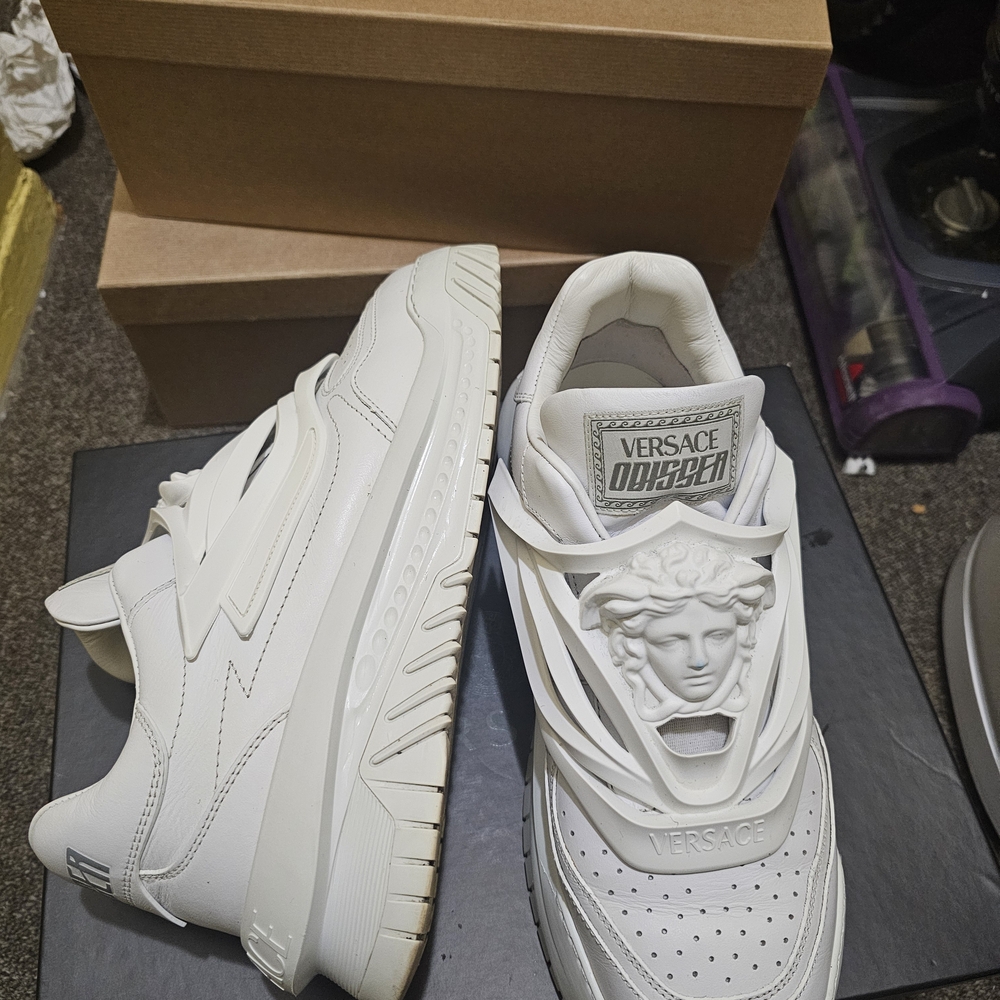Versace White Sneakers with Medusa Detail